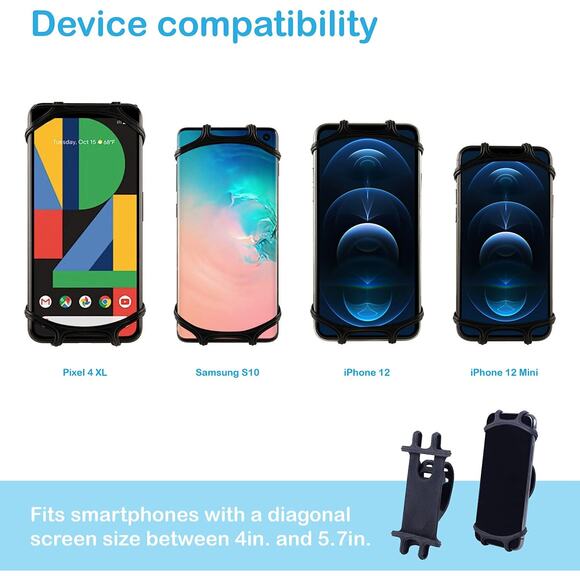 2pk Universal Motorcycle MTB Bike Bicycle Handlebar Mount Holder Cell Phone GPS - Picture 3 of 12